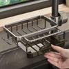 Space Aluminum Kitchen Faucet Storage Rack & Dishcloth Holder