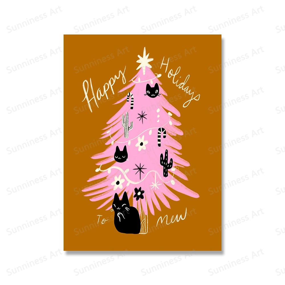 Хэллоуин Черный кот Тыква Осень Настенное искусство Холст Живопись Скандинавский Постер и Принт Рождественские Настенные картины для Декора детской комнаты