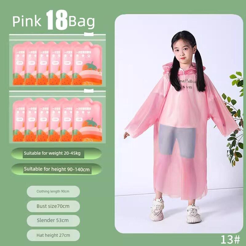 Children's Disposable Raincoat Card Portable Baby Adult Rain Poncho Thickened for Primary School Students for School Outdoor Travel Universal