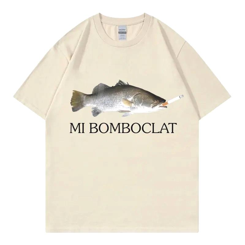 Funny Bomboclat Fish Meme Tshirt High Street Fashion Trend Yk Short Sleeve Tshirts Women Harajuku Vintage Style T Shirts