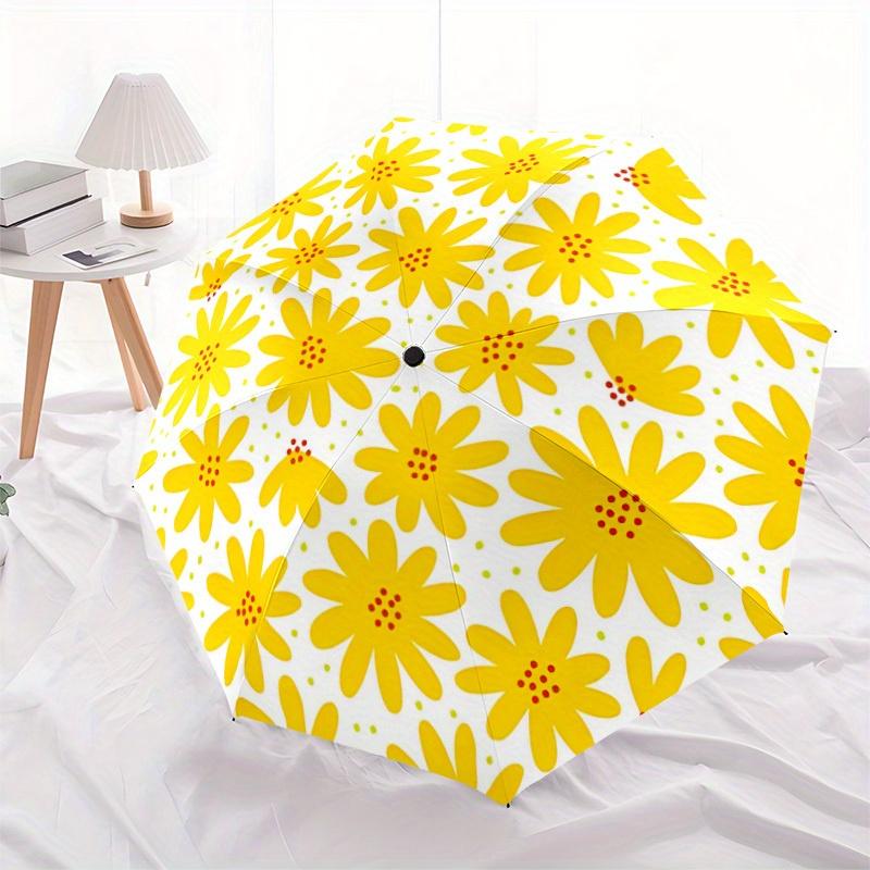 1pc Flower Pattern Automatic Open/Close Umbrella, Portable Folding Umbrella for Travel, Themed Events, It is suitable as a gift for various festivals,