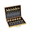 Stainless Steel Thick Portuguese 24-Piece Set Wooden Box Spray Paint Steak Knife and Fork Spoon Gift Set