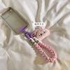 Girl Cute White Rag Cloth Head Pendant Mobile Phone Case Lanyard Wrist Strap Fried Dough Twists Rope Car Key Chain Universal
