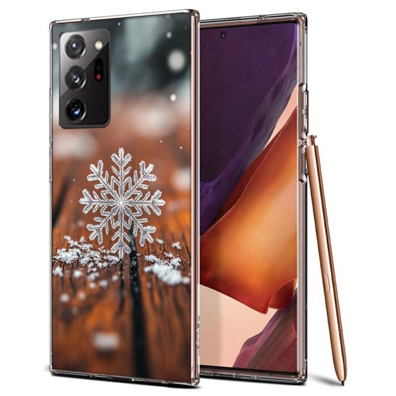 Snowflake Winter White Snow Christmas Phone Case for Samsung A55 A35 A25 A15 A07 A05S A16 A17 A26 A36 A37 A56 A57 Galaxy Note 20