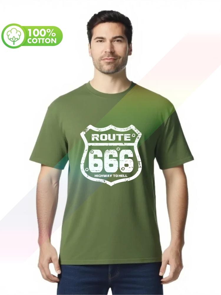 2026 New Hot Selling 100 Cotton Unisexs Tshirt 666 HIGHWAY TO HELL MOTORCYCLE CAFE RACER MUSCLE CAR S3XL Tops Tees