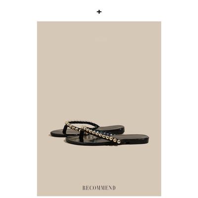 Нишевые ретро черные сандалии французские балетки детские 2025 новая коллекция сандалии-шлепанцы с носком и стразами верхняя одежда