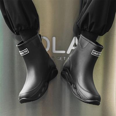 Женские дождевые ботинки, летние ботильоны, повседневные женские резиновые сапоги на плоской подошве, модные рабочие резиновые сапоги, водонепроницаемые резиновые сапоги Botas De Lluvia