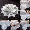 Coaster European-Style Round Lace Embroidered Hollow Tablecloth For Dining Table Placemat Household Coffee Tea Mat Decoration