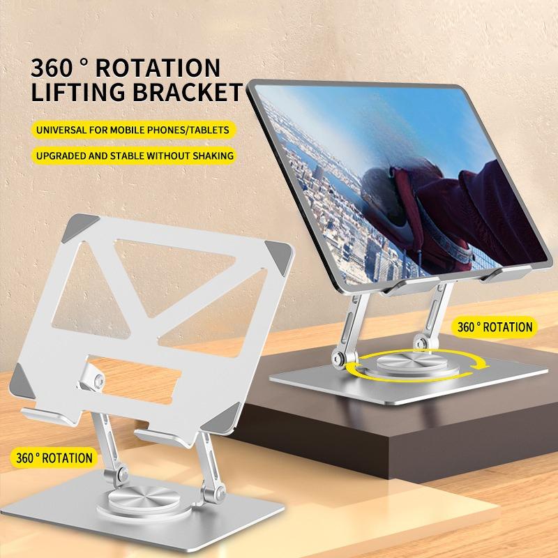 360° Rotating Tablet Steel Stand Desktop Heightening Folding Painting Suitable for Notebook Tablet Learning Machine Stand