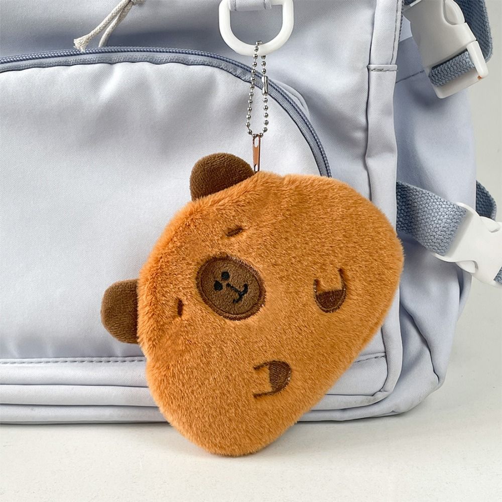 Soft Capybara Coin Purse Cartoon Guinea Pig Bag Pendant Fashion Plush Doll Keychain  Backpack Decor