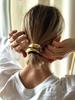 Elegant Golden Metal Simple Hair Tie , Funny Bands Bent Shape Women's Luxury Style Ponytail Holder , Simple Chic Hairband Accessories
