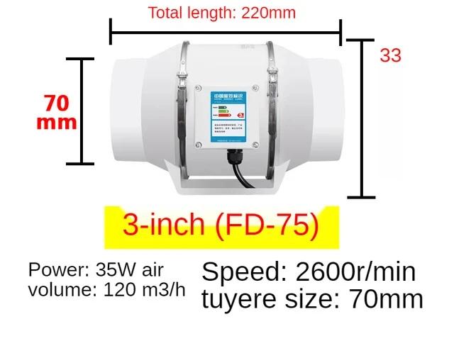 Pipe Inline Duct Fan Ventilation Exhaust Blower Fans Quiet For Ducting