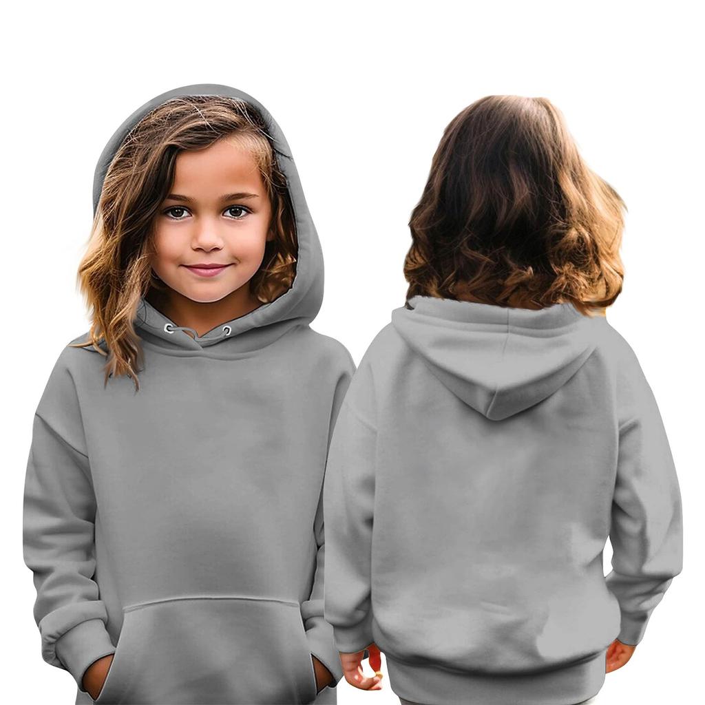 Children's Hoodies Loose Soild Hooded Sports Shirt Fashionable Sports Shirt