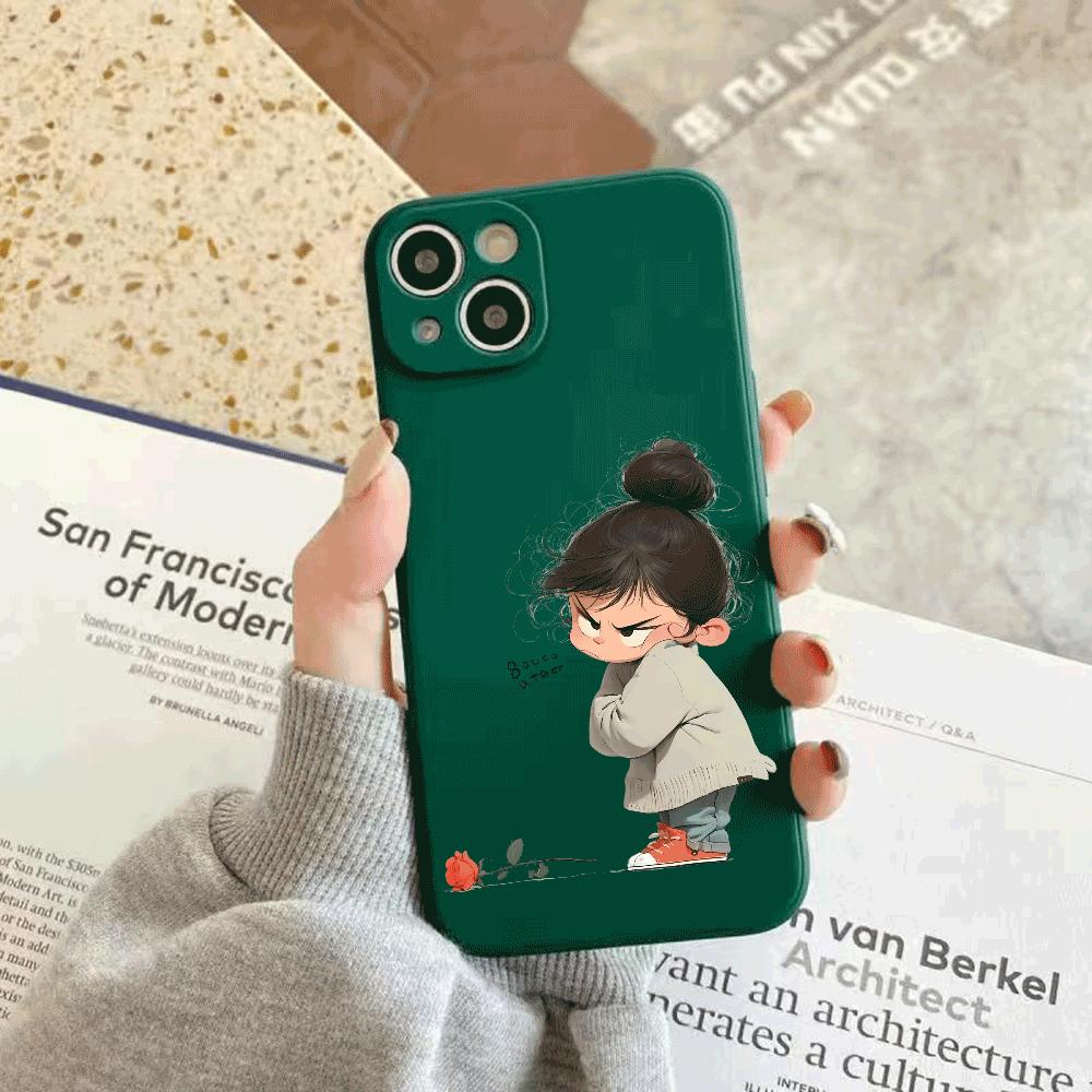 Силиконовый чехол для телефона 'Сердитая девочка' для IPhone 14 15 16 Plus для IPhone 13 14 15 12 11 16 Pro Max 12 Mini XS Max Защитный чехол из ТПУ
