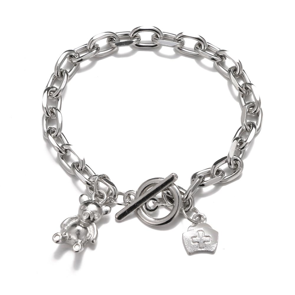 Ретро двухслойный браслет «Человеческий аватар», женский нишевый индивидуальный хип-хоп, пара подруг, простые ювелирные изделия ручной работы