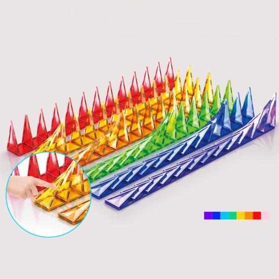 40Pcs/Set Colorful Magnetic Tile Kit Clear Geometric Shape Building Block Magnet Preschool Educational Brick Construction Toy Toddlers Boys Girls