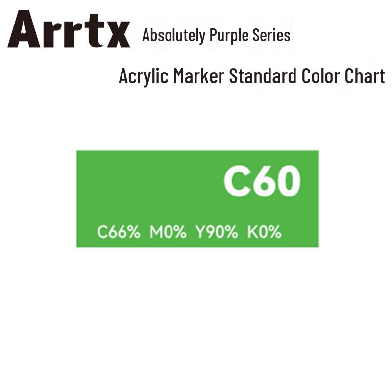 Arrtx Ataishi Акриловый маркер с мягким наконечником, 1 шт., Абсолютно фиолетовый, Стиль A/B, 30 цветов, Водонепроницаемый, Быстросохнущий, Непрозрачный.