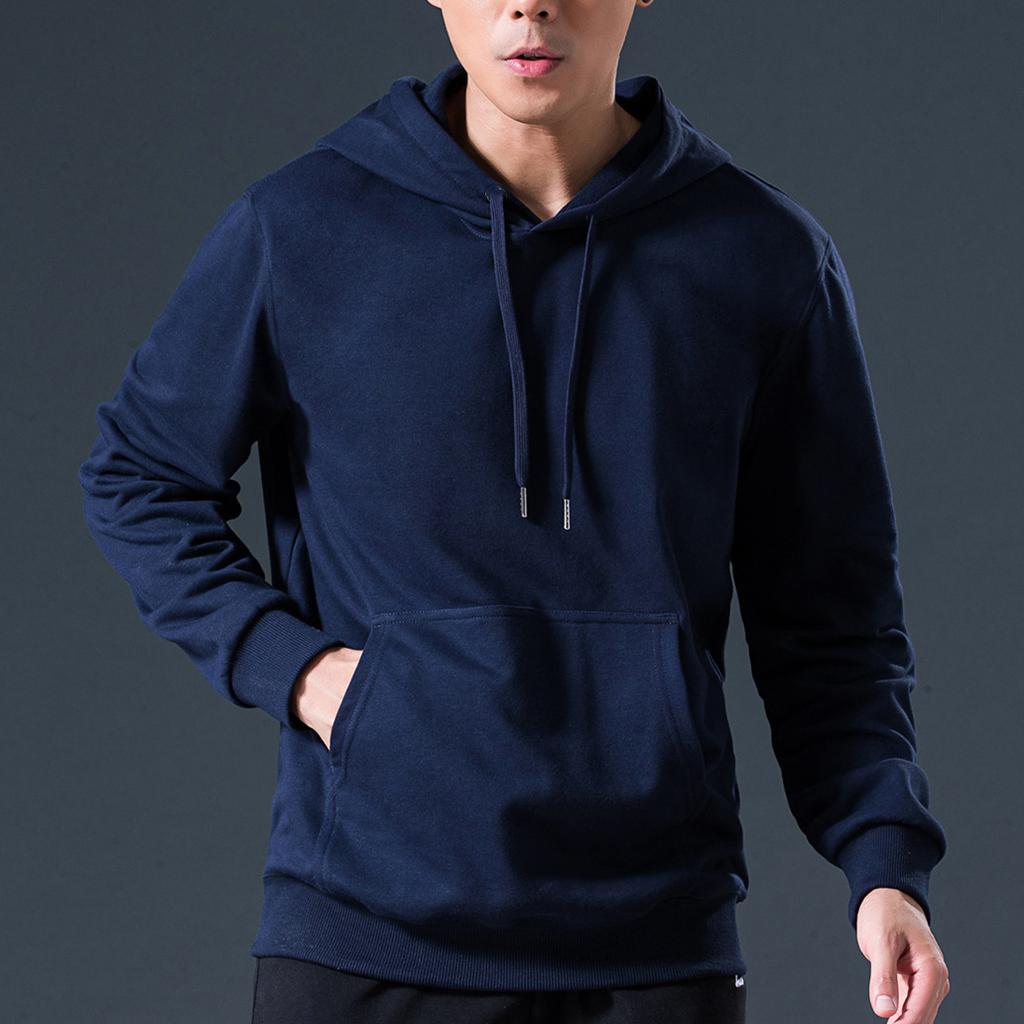 New Solid Color Men's Fashion Autumn and Winter Sweater Casual Hoodie Hooded Sweatshirt