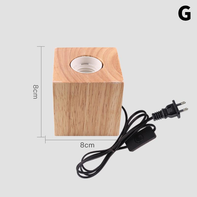 Настольная лампа из дерева в стиле ретро E27, винтажная настольная лампа с основанием из дерева, настольная лампа 220 В, декоративная ночник-лампа