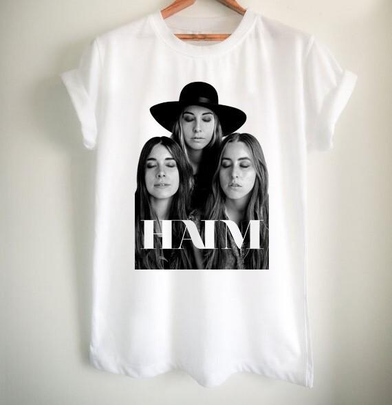 Музыкальная группа HAIM Футболка с коротким рукавом Классическая белая Все размеры S-5XL Унисекс 1G0297 Унисекс Футболка