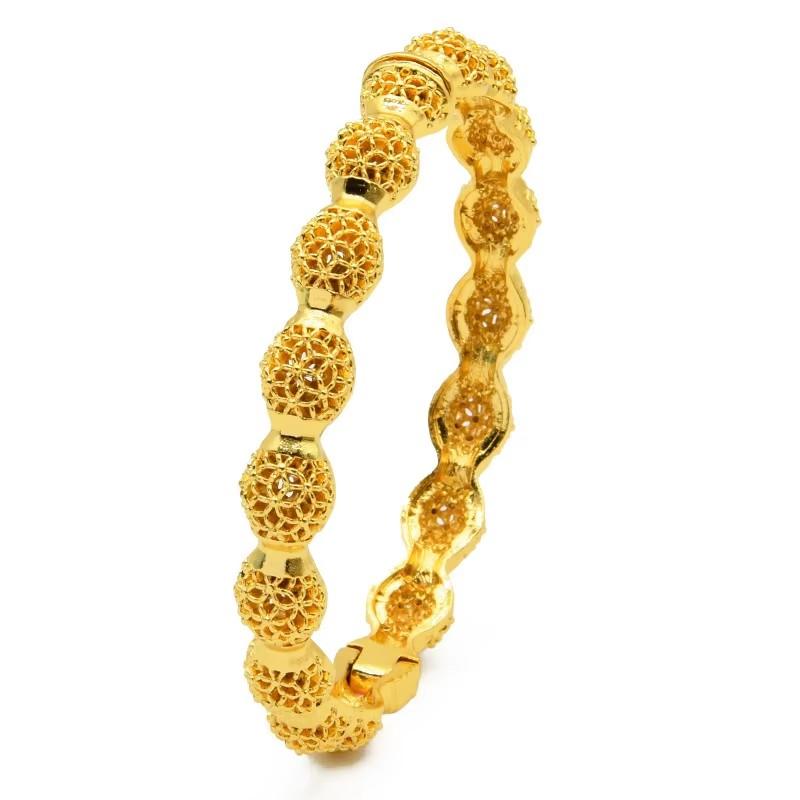 Luxury Dubai Bridal Bangles Gift 24K Gold Plated Indian African Bracelets Charm Wedding Nigerian Arabic Hand Jewelry for Women