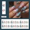 24 штуки трехмерный кошачий глаз позолоченный французский сверкающий синий бриллиант жемчуг лилия ретро темпераментный стиль съемный маникюр 30 штук