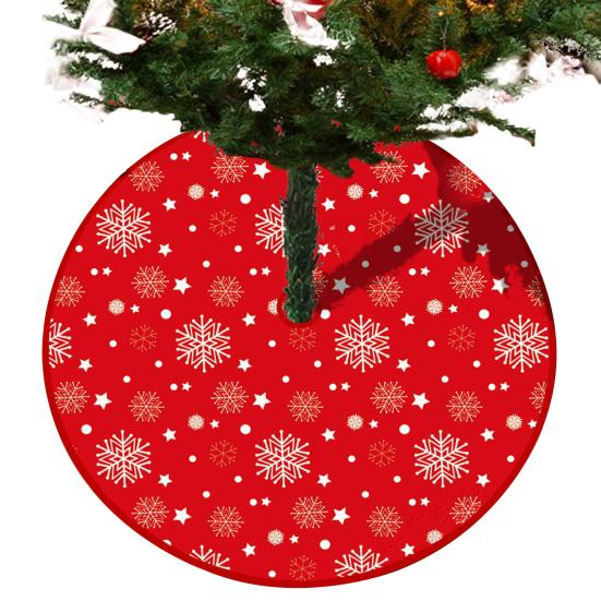 Юбка «Рождественская елка» Яркий цвет, Износостойкий, простая установка, Круглый большой коврик с принтом «Снежинка и лосось» в виде рождественской елки