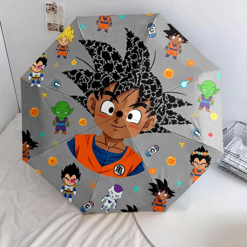 1 шт. Автоматический складной зонт - Узор Dragon Ball Портативная складная конструкция с 8 спицами Рождественские и новогодние подарки