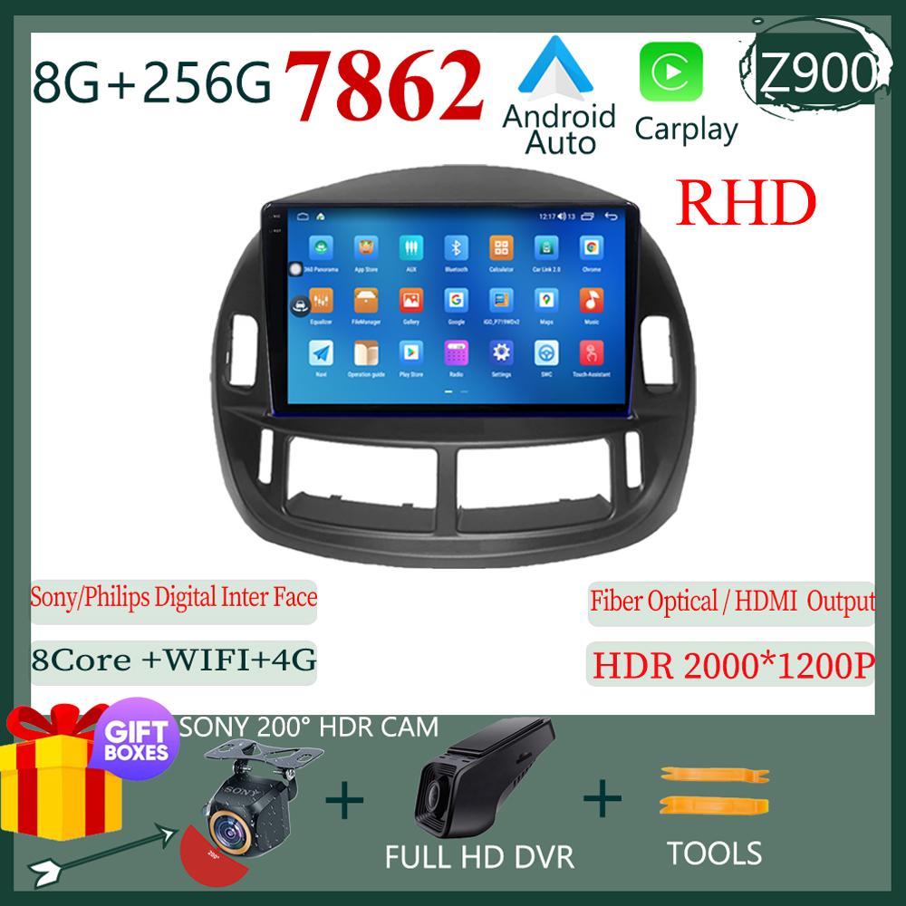 Сенсорный экран QLED автомобильный радиоприемник Android для Toyota Previa 2003 - 2008 LHD RHD авто стерео видеоплеер GPS Bluetooth WIFI DVD DSP BT