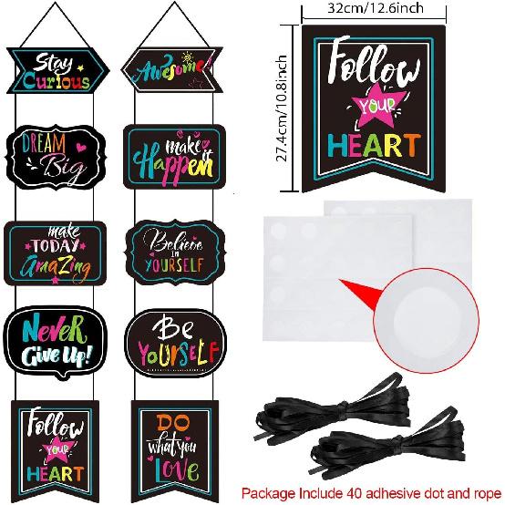 Classroom Decoration Poster Motivational Porch Sign with Positive Sayings Bulletin Board pirational Posters Banner for Students Teacher Classroom