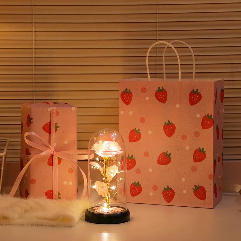 Eternal bouquet rose night light ornament bedroom decoration birthday gift girls girls children senior sense Qixi Festival