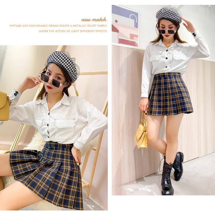 10 цветов решетчатая юбка Y2k корейская клетчатая плиссированная женская юбка фиолетового цвета с высокой талией и короткой защитной подкладкой школьная форма мини-юбки трапециевидной формы для девочек