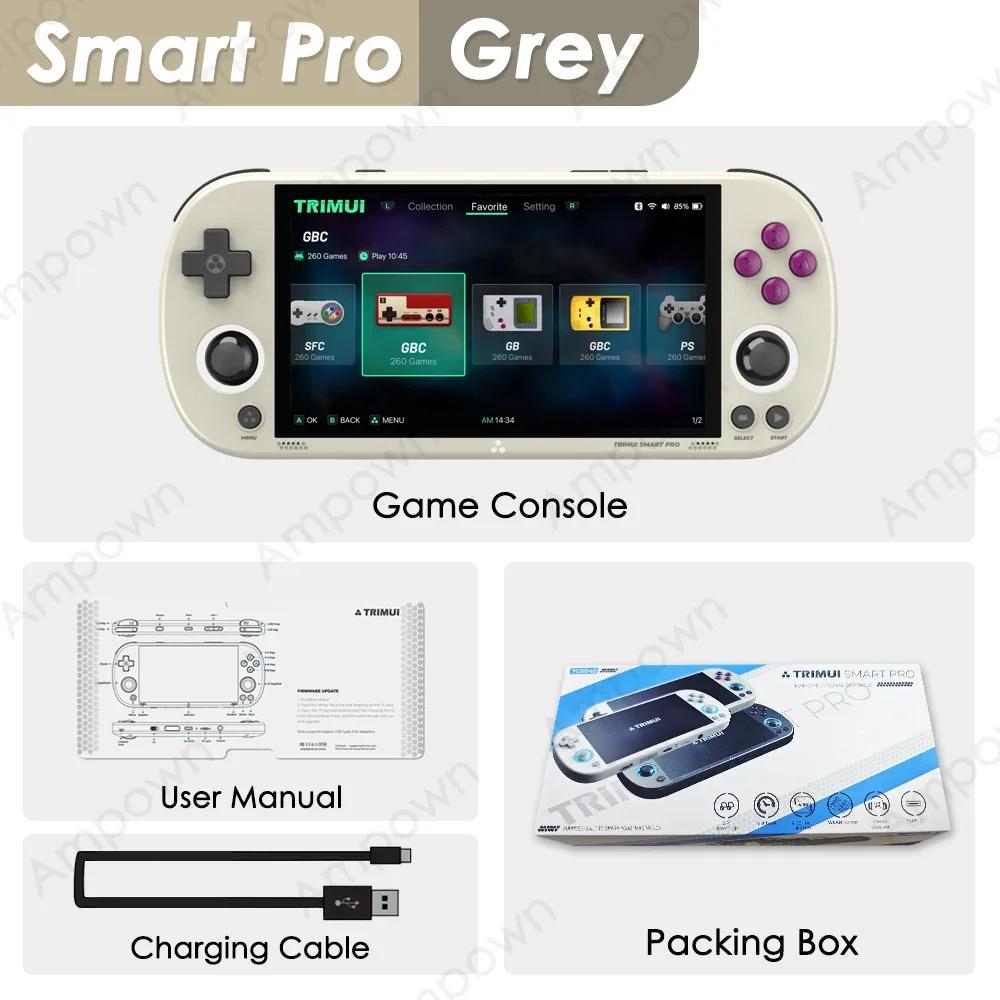 Портативная игровая консоль Trimui Smart Pro, 4,96-дюймовый IPS-экран, система Linux, джойстик, RGB-подсветка, Smartpro, ретро-плеер для видеоигр, подарок