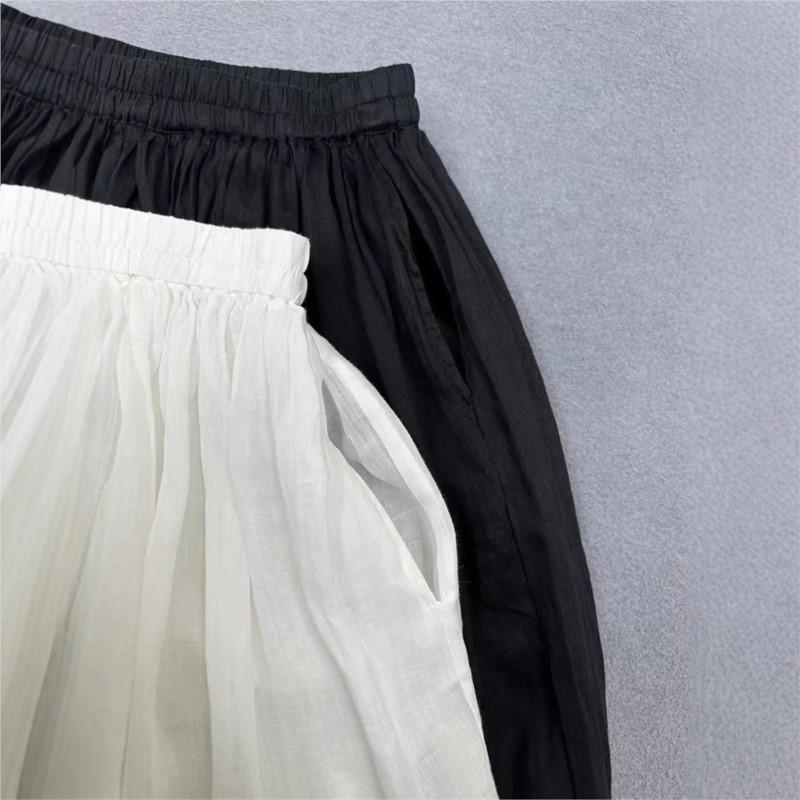Johnature Elasticated Waist Summer Loose Retro Style Women Breathable Skirt Women