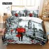 Eiffel Tower Bedding Duvet Cover Set 3d Digital Printing Bed Linen Fashion Design Comforter Cover Bedding Sets  Bed Set