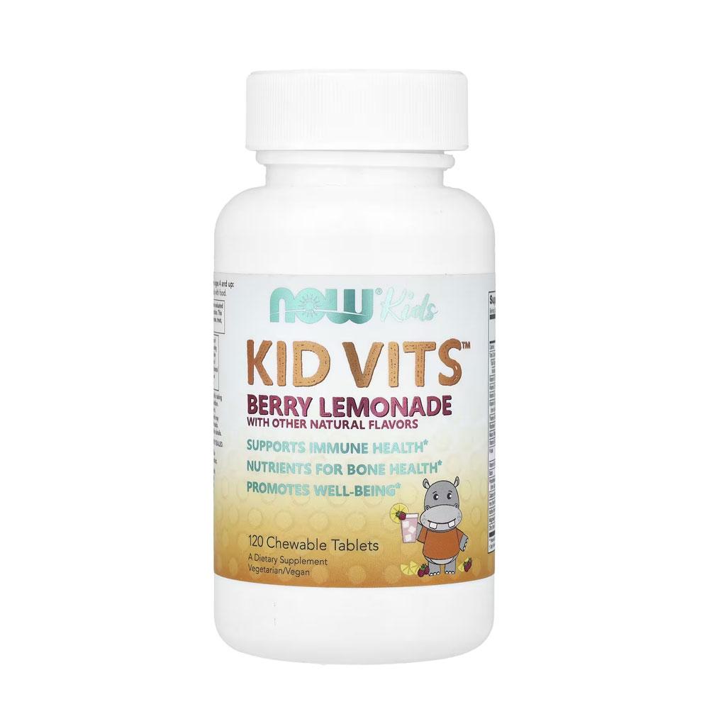 Now Foods Дети, Kid Vits™, Ягодный лимонад, 120 жевательных таблеток