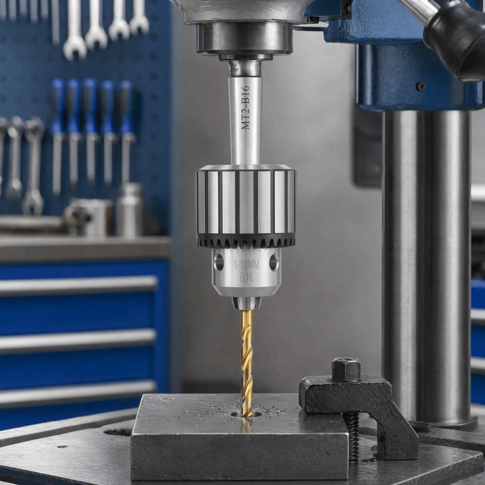 MT2-B16 Arbor Lathe Chuck Carbide Steel Key Type Drill Chuck Morse Taper Arbor Adapter For Lathe