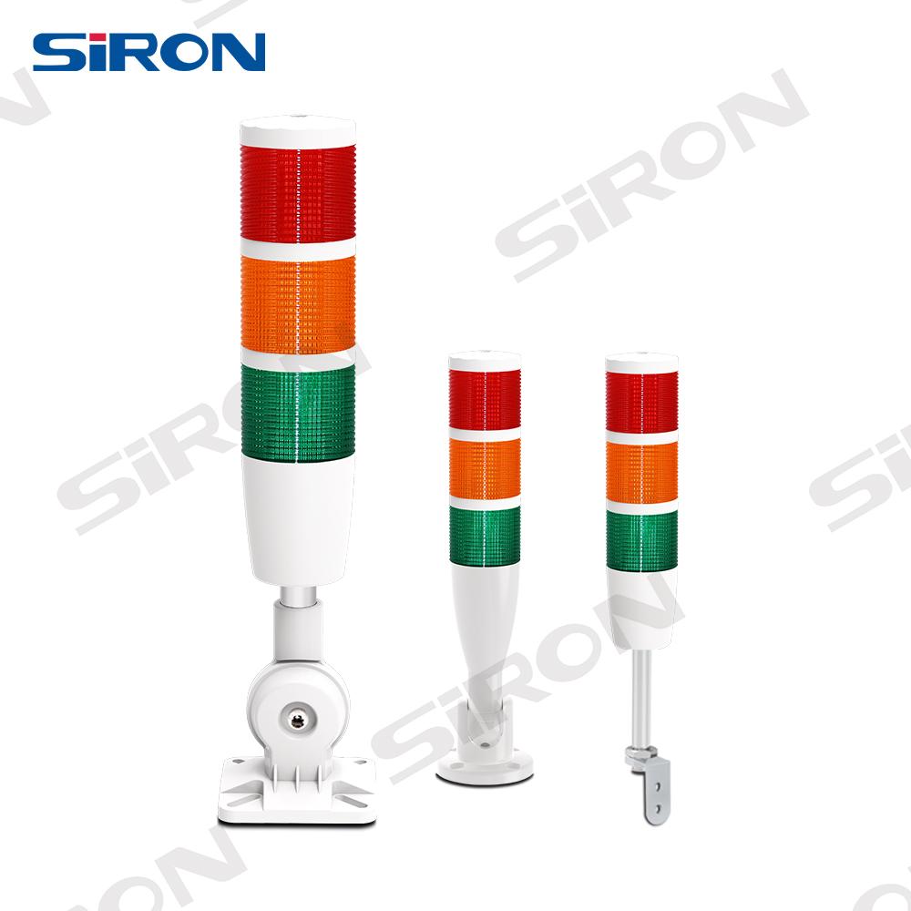 SiRON D017-2 Series Plastic Tower Light Led Signal 24V Multicolor Beacon Machine Multi-Functional Stack Light IP54 Warehouse Use