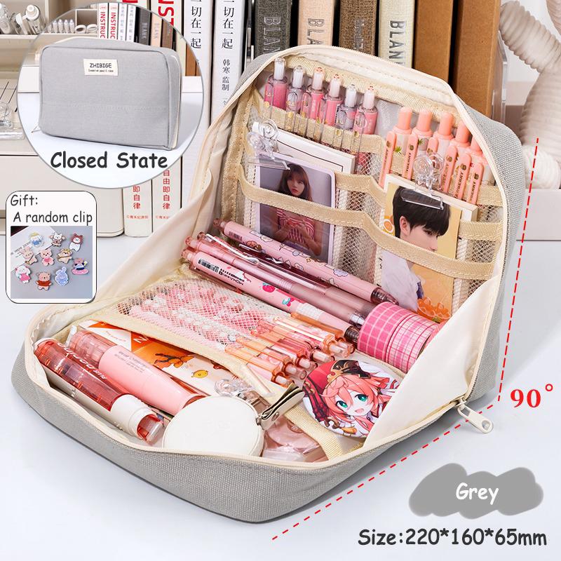 Large Capacity Pencil Case Kawaii Pencil Boxes For Girls Cute Korean Stationery School Supplies Pen Pouch Organizer