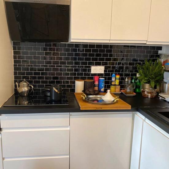 Tile Sticker Easy-to-install 3D Tile Wall Sticker Splashback Waterproof Durable Wall Decals for Home Kitchen