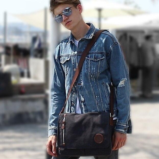 Холщовая сумка Мужская сумка Сумка через плечо Сумка-мессенджер Досуг Студенческая сумка