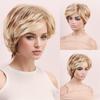 Blonde Wigs for Women Synthetic Short Wig with Bangs Female Blond Wig Natural Hairstyles Mommy Wigs for Daily Wear Cosplay Elder
