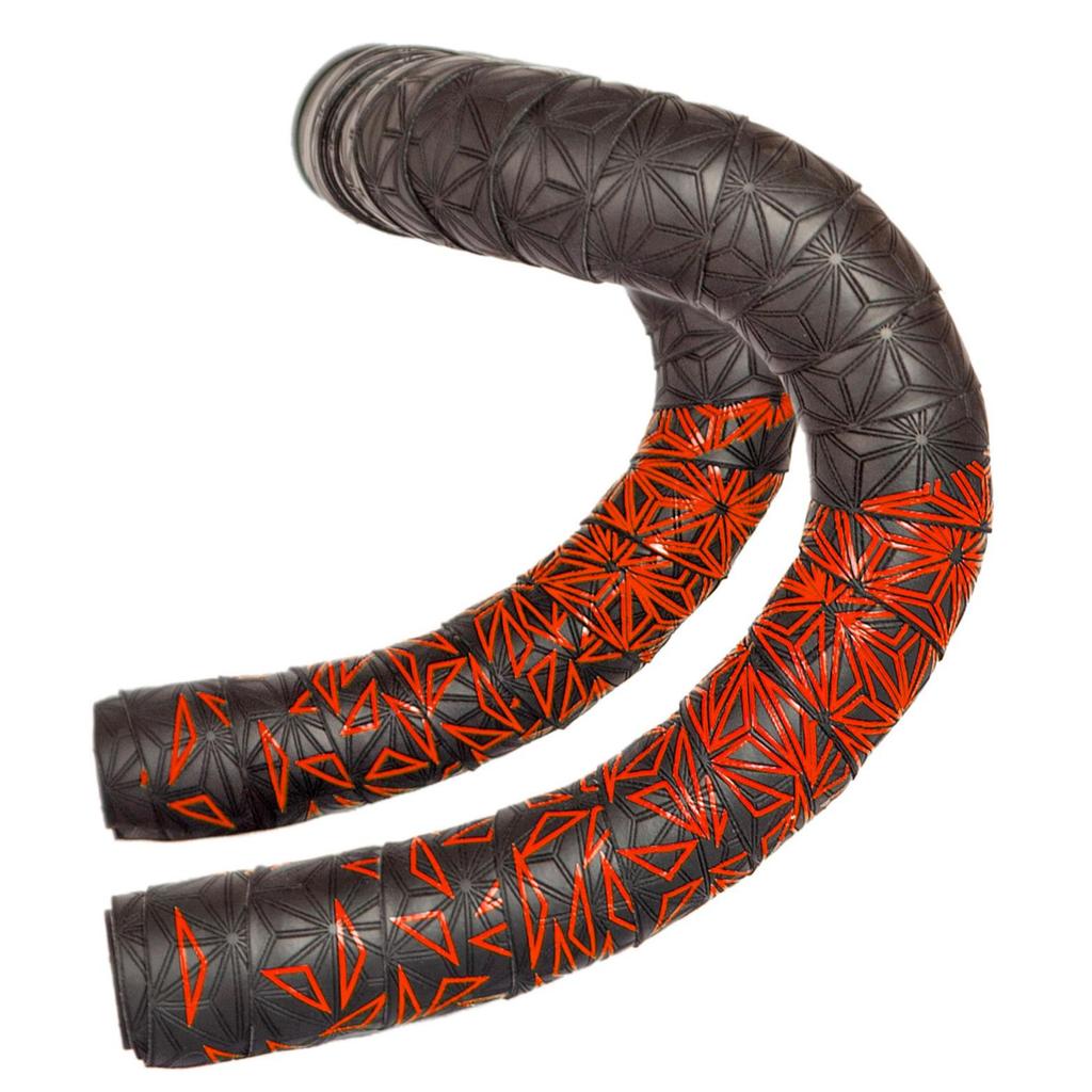 Амортизирующая градиентная лента для руля велосипеда с узором хризантемы - дышащая, двухцветная, износостойкая ПУ для шоссейных велосипедов.