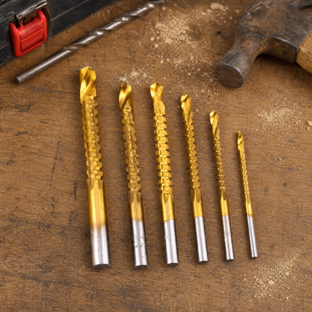 6pcs 3-8mm Drill Bit Set High Speed Steel Hole Enlarging Tools Side Cutting Drill Bit For Wood