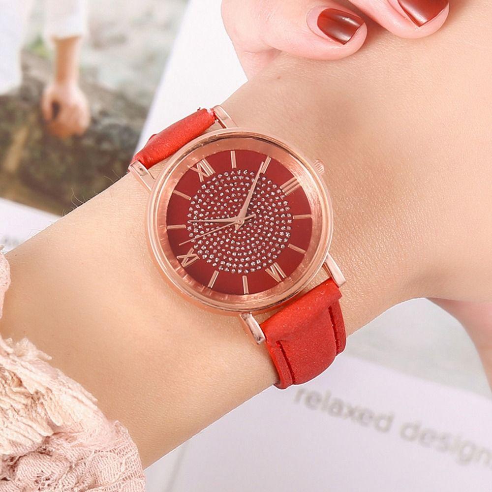 Модные наручные часы с тонким кожаным ремешком и круглым циферблатом, повседневные изысканные женские кварцевые часы