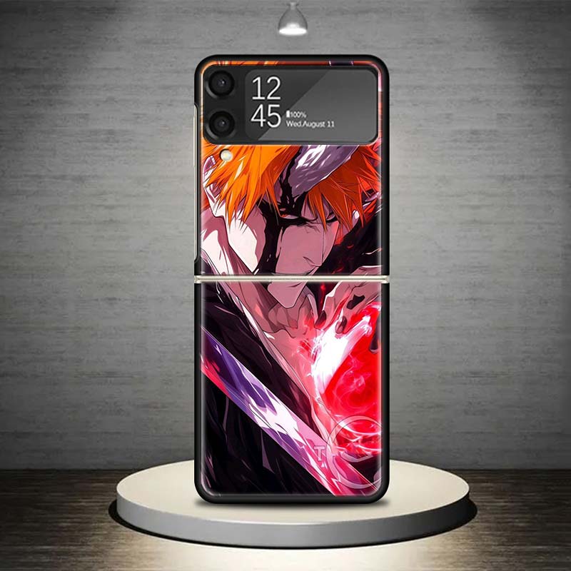 Чехол для телефона Kurosaki Ichigo Bleach для Samsung Galaxy Z Flip 7 6 5 4 3 5G Ударопрочный чехол Z Flip7 Flip6 ZFlip5 Flip3 Flip4 Luxur