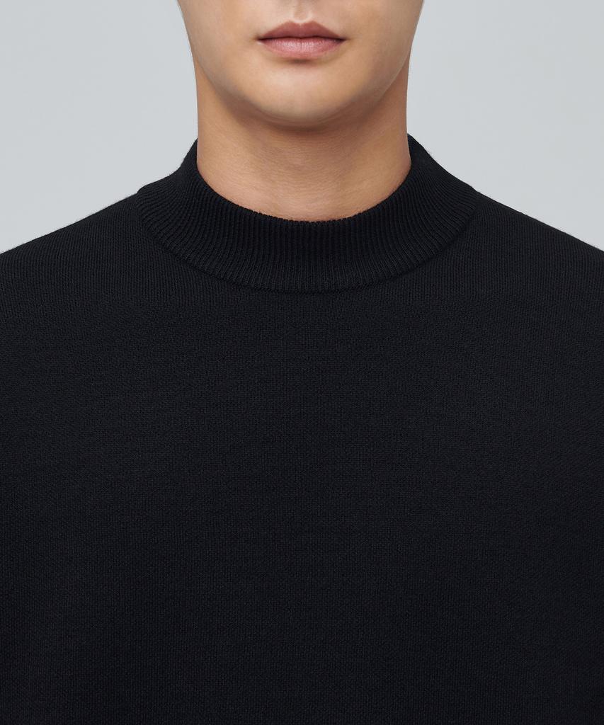 MUSINSA STANDARD Minimal Mock Neck Knit [Black]