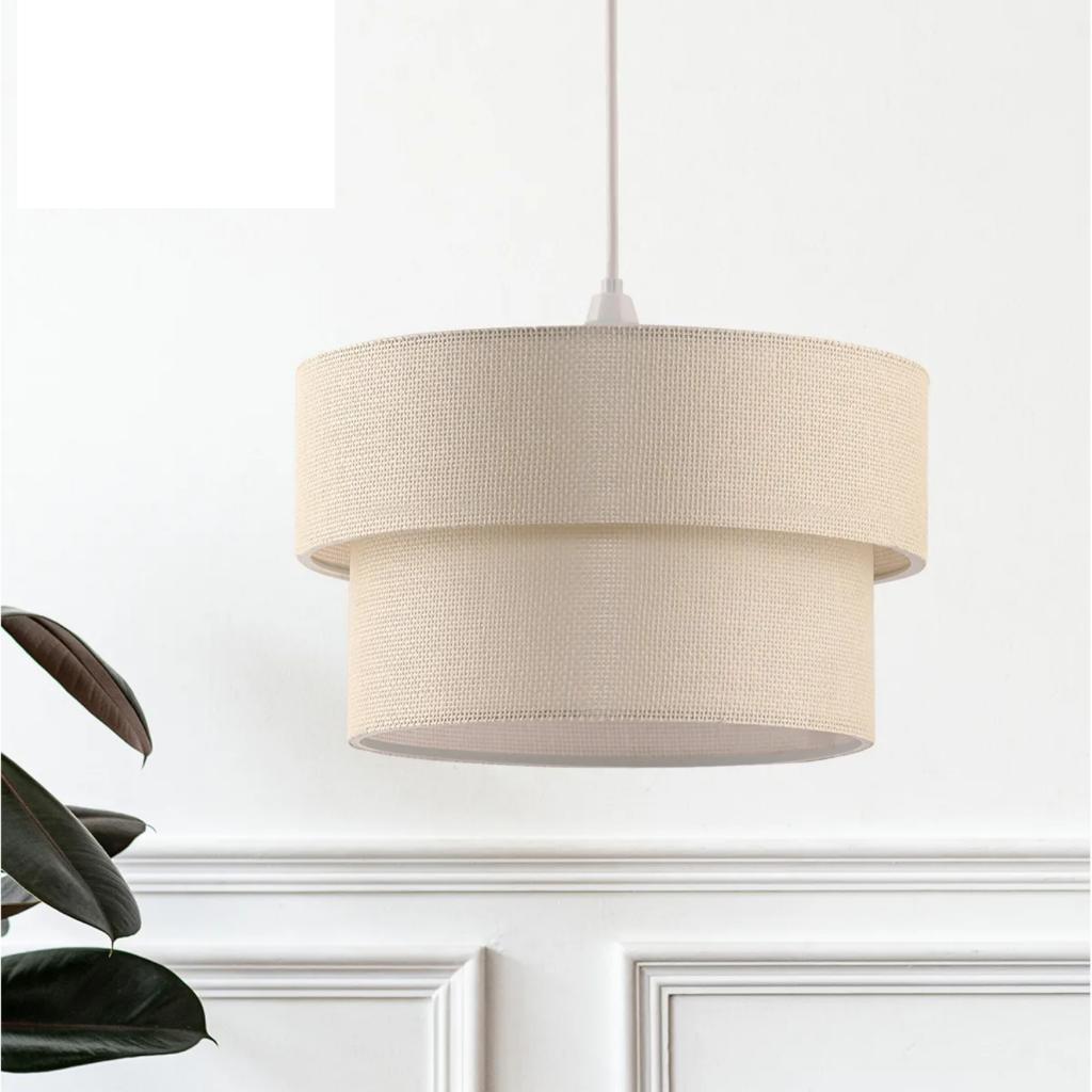 Rakkas Authentic Wicker Cream Cake Pendant Lamp Bedroom Chandelier Living Room Chandelier Dining Room