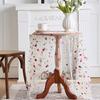 Transparent Dining Table Mat Thin Visible Mesh Colorful Flower Embroidery Round Table Protector Decorative Table Cloth for Party Decoration