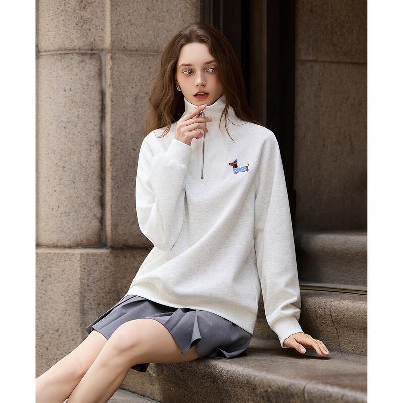 TonLion Women's Lapel Zipper Oversized Sweatshirt